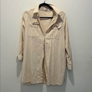 Amazon Cream Casual Button-Up Shirt